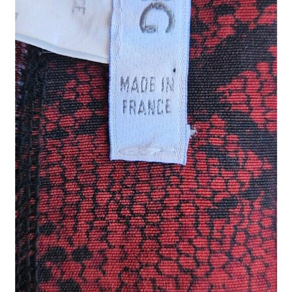 VTG Y2K Pants Womens Small 40 Red Black Python Print Mid Rise Boot Cut Stretch - Picture 9 of 13